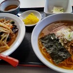 修ちゃんラーメン - ランチ松セット　もやしあんかけ丼　850円