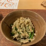 代官山ひなた - 土鍋飯(牡蠣松前焼・せり)・2