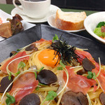 Itarian Shokudou Ryouzu - １日10食限定！12月の和タリアンLunchは「世界三大珍味 のトリュフとパルマ産生ハムの和ルボナーラ(和風カルボナーラ)」です！