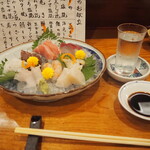 寿司 割烹 から津 - お造り盛り合わせ ＆ 万齢