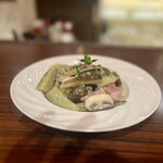 Hirataya Osteria - ナスとベーコンのペペロンチーノ