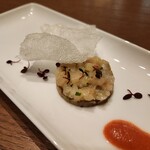 Bulls Tokyo - 茄子のキャビア風。ライスペーパーにのせて。