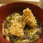 京料理かねき - ハモの豊年揚げとキノコのお椀