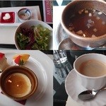 萬那 - 前菜　ｽｰﾌﾟ　ﾃﾞｻﾞｰﾄ　珈琲と、お腹におさまります(#^.^#)