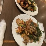 百華 - 黒酢の酢豚　海老と野菜のXO醬あえ