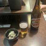 おかめ - 付きだしとキリンラガービール♥️