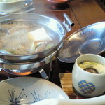 茶寮 森澤 - 師走　お昼の季節御膳　￥１５７５　鍋　茶碗蒸し