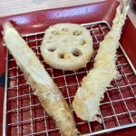 Tempura Meshi Ten Nosuke - 天之助定食@1,000円  ゴボウ、レンコン、海老でスタート！