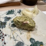 うを徳 - 蟹身と蟹味噌のにぎり