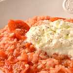 Tomato risotto with fresh mozzarella