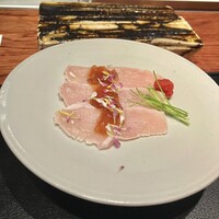 薪炭まだら - 京赤鶏ムネ肉てっさ風