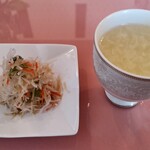 Fukuryuu Gyouzakan - スープと黒酢ミニサラダ
