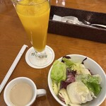 Tsubakiya Kafe - セットのサラダ＆スープ＆ドリンク