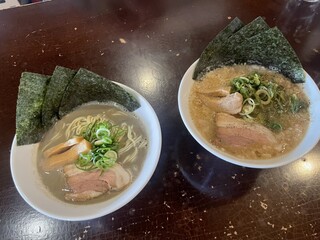 Ramen Dainingu An - 濃厚煮干しらーめん（醤油）＆ラーショインスパイア!!豚骨醤油らーめん