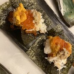 Sushi Sakaba Fujiyama - 包み寿司（勝手にカスタムして蟹味噌&蟹身追加）