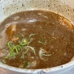 麺屋 白頭鷲 - トッピングは全てつけ汁ドボンでやや寂しげなビジュアル