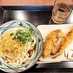 丸亀製麺 - ぶっかけ並温＋かしわ天、大海老天