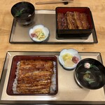 Unagi Semmon Tenai Kawa - うなぎには肝吸いとお漬物が付きます。お漬物美味しい！