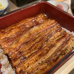 鰻専門店 愛川 - 美味しそうな照り！私は関東風をお願いしました。ふわっふわの焼き加減が美味です。