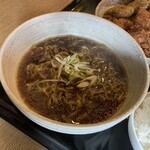 らーめん黒山 - ミックス定食A（ザンギ3個＋メンチカツ3個、ミニラーメン）