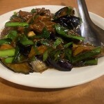 台南担仔麺 - ナスの台湾風炒め