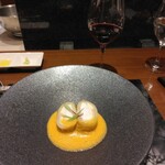 懐石フランス料理 グルマン橘 - お魚と海老ムース白菜包み蒸し