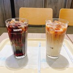 ドトールコーヒーショップ - ドリンク写真:アイスコーヒー(R)とアイス豆乳ラテ(R)