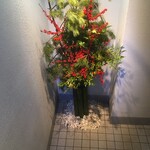 割烹 隆 - 入り口のお花さんでーす。