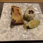 歩路庵 - フグのアラと鯛の西京漬の春巻き