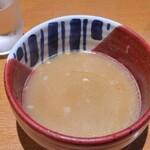 中華そば うえまち - あつもりのスーピー割りは卵で白く濁ります