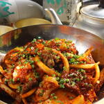 焼肉名菜 晋州 - ミックスホルモン（旨辛ダレ）
