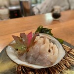 横浜野菜と日本酒 七草 - 大ホッキ貝のお刺身
