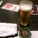 うなぎ藤田 浜松駅前店 - まずはビールで一杯！