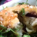 たこ焼 まるしろ - たこ焼きをお箸で割った中身の様子です