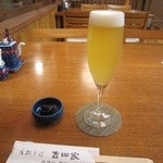 Soba Kaiseki Tachi Aigawa Yoshidaya - 生ビール「白穂の香」小グラス
