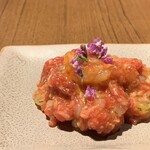 焼肉うしごろ - 富山産白海老の和牛ユッケ