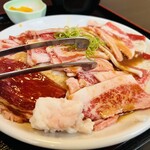 Yakiniku Hideyoshi - サービスランチ　倍盛り肉　１２１０円