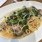 青いナポリ - しらすとわさび菜のボンゴレビアンコソーススパゲッティ大盛り