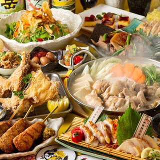 2小時無限暢飲套餐3,500日圓～！享受我們的招牌雞肉菜餚！