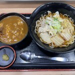 駅そば 大江戸そば - 柚子胡椒香る白菜豚肉そば、ミニカレー