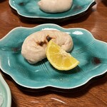 にしきの千松 - ふぐの白子焼き。香ばしさもさることながら、味はもうグラタン？な程。