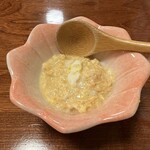 にしきの千松 - お通しのすけこの玉子とじ。