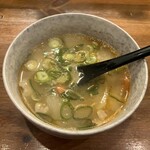 朱楽 - 豚汁(お味噌は控えめあっさり飲んだ後でも癒し系✨)