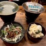 朱楽 - つき出しとヒレ鮭✨