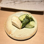 鳥さみ - ①胡瓜と蕪の糠漬け