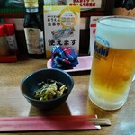 味の蔵どんつく - 生ビールとお通し