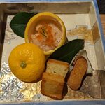 日本焼肉はせ川 別亭 - 自家製いくらと帆の梨酢和え(コース料理 師走)