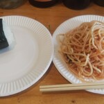 おかぁちのごはん - 料理写真:唐揚おにぎりと明太スパゲッティ