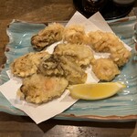 ひでや - 牡蠣の天ぷら(白子付き)