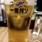 焼鳥日高 - 生ビール　１杯め
